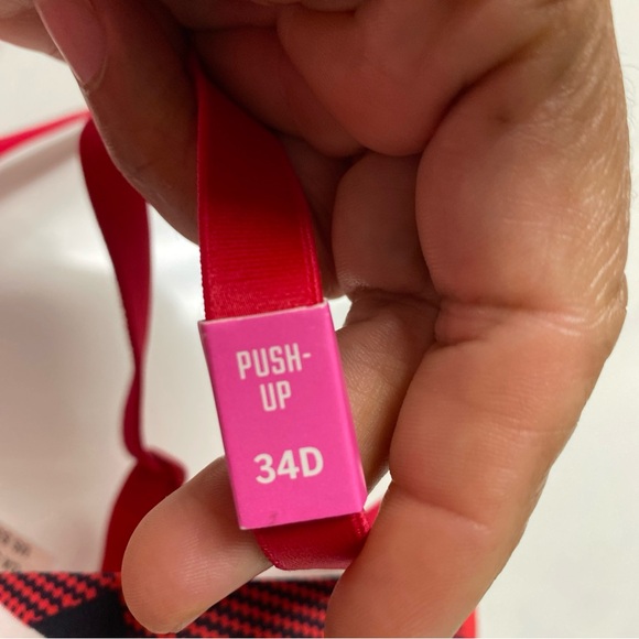 Victoria's Secret PINK Bra 34D Wear Everywhere Push-Up Plaid with Logo - Picture 13 of 16